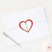 White rose Rosary Hart Sticker (Envelop)