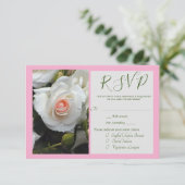 White Rose RSVP-kaart Informatiekaartje (Staand voorkant)