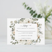 White Rose RSVP-kaart RSVP Kaartje (Staand voorkant)