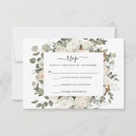White Rose RSVP-kaart RSVP Kaartje