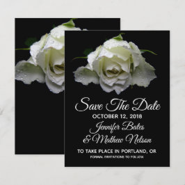 White Rose Save the Date-aankondigingen Kaart