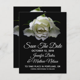 White Rose Save the Date Announements Kaart