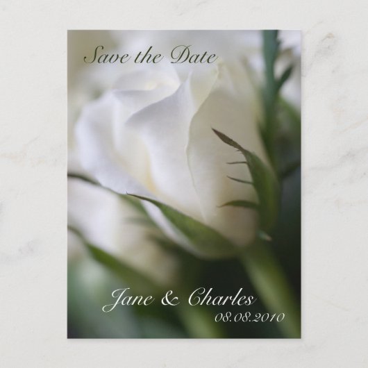 White Rose · Save the Date Briefkaart (Voorkant)