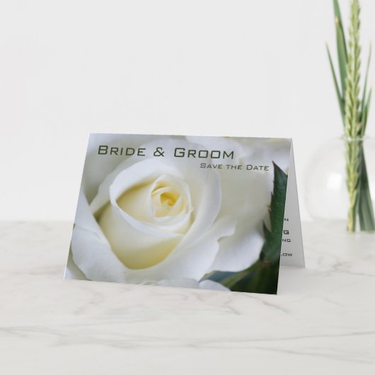 White Rose · Save the Date Kaart (Voorkant)