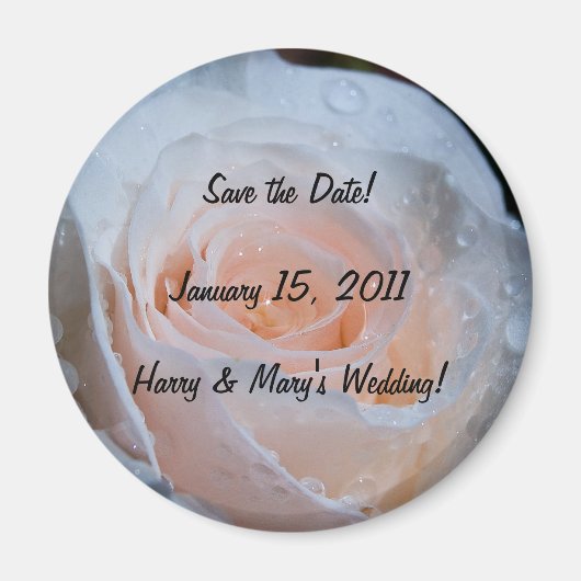 White Rose Save the Date Magnet (Voorkant)