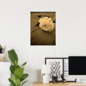 White Rose Sepia Poster (Thuiskantoor)