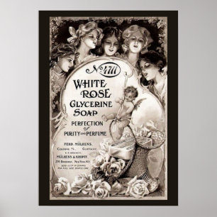 White Rose Soap Advertisation Poster