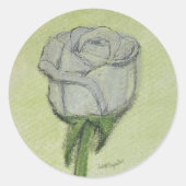 White Rose Sticker hand drawn original artwork. (Voorkant)