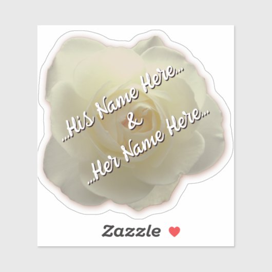 White Rose Stickers Romantic Roos Wedding Decal (Vel)