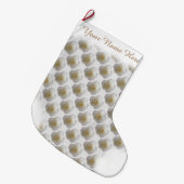 White Rose Stocking Roos Kerstmis stoppen Aangepas Grote Kerstsok (Voorkant (Hangend))