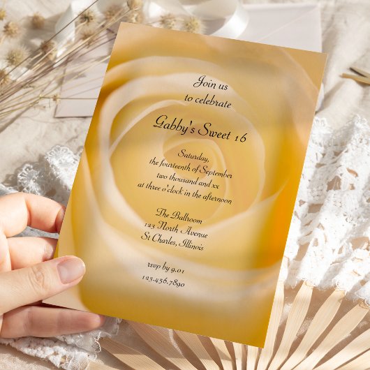 White Rose Sweet 16 Birthday Party Kaart