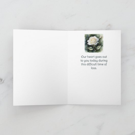  White Rose Sympathie Tijd van Verlies Kaart (Binnen)