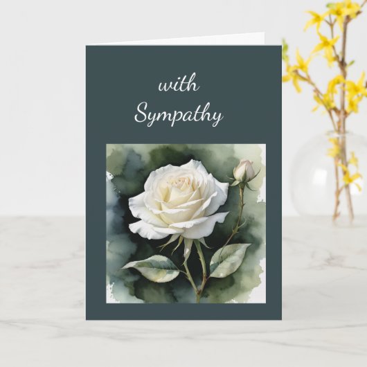  White Rose Sympathie Tijd van Verlies Kaart (Gele Bloem)