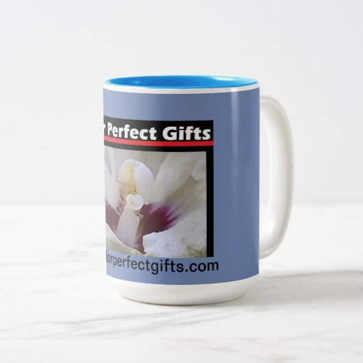 White Rose Tweekleurige Koffiemok (Voorkant rechts)