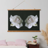 White Rose Twins Bloemen Hangend Wandkleed (Slaapkamer)