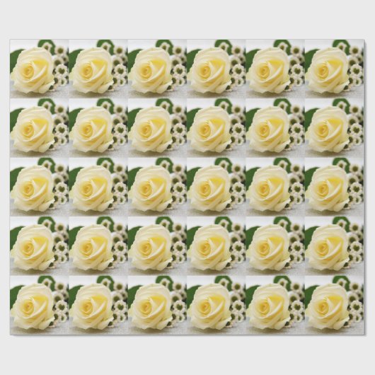 White Rose Valentijnsdag Wrapping Paper Cadeaupapier (Vlak)