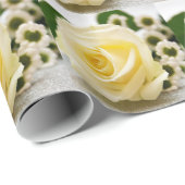 White Rose Valentijnsdag Wrapping Paper Cadeaupapier (Rol Hoek)