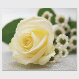 White Rose Valentijnsdag Wrapping Paper Cadeaupapier