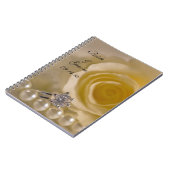 White Rose, Verloving Ring and Pearls Wedding Notitieboek (Linkerzijde)