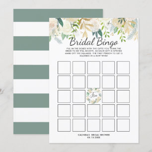 White Rose Vrijgezellenfeest Bingo Game Kaart