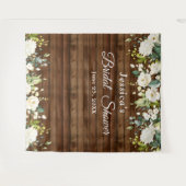 White Rose Vrijgezellenfeest Chic Photo Booth Back Wandkleed (Voorkant (horizontaal))