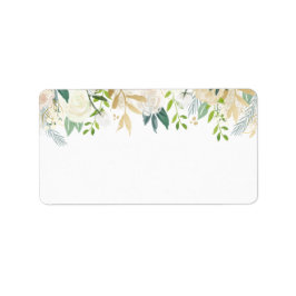 White Rose Watercolor | Blank Address Etiket