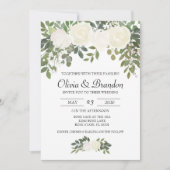 White Rose Waterverf Flowers Kaart (Voorkant)