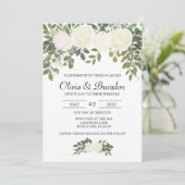 White Rose Waterverf Flowers Kaart (Staand voorkant)