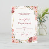 White Rose Wedding Card Kaart (Staand voorkant)