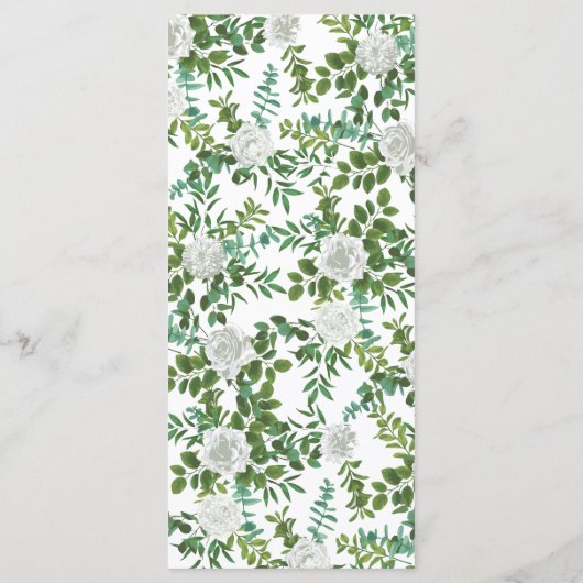 White Rose Wedding Floral Classic Menu (Achterkant)