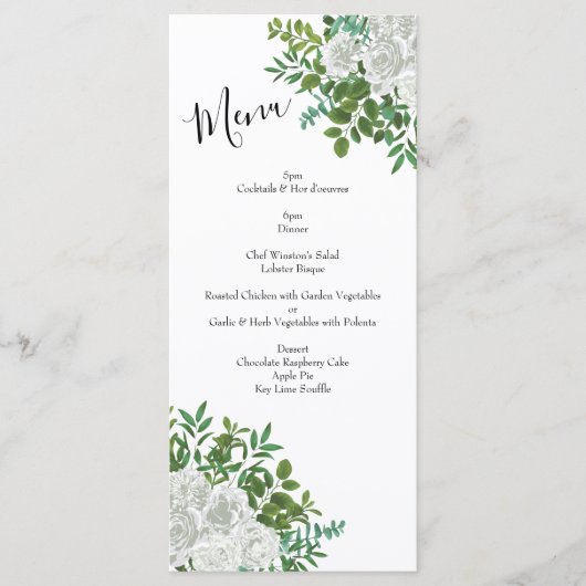 White Rose Wedding Floral Classic Menu (Voorkant)