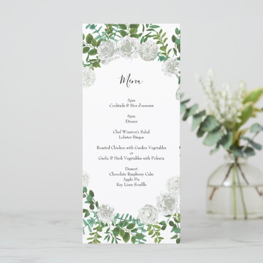 White Rose Wedding Floral Classic Menu (Staand voorkant)