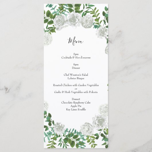 White Rose Wedding Floral Classic Menu (Voorkant)