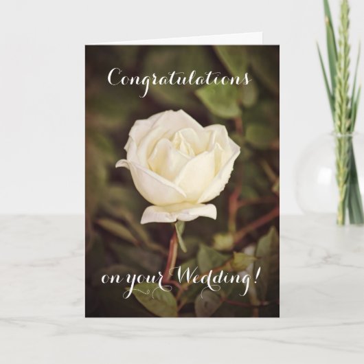 White Rose Wedding Gefeliciteerd Kaart (Voorkant)