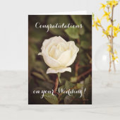 White Rose Wedding Gefeliciteerd Kaart (Gele Bloem)