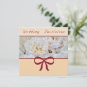 White Rose Wedding Invitation Kaart (Staand voorkant)