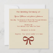 White Rose Wedding Invitation Kaart (Achterkant)