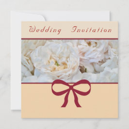 White Rose Wedding Invitation Kaart