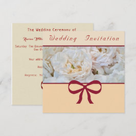 White Rose Wedding Invitation Kaart