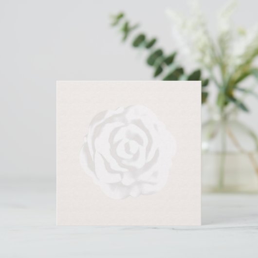 White Rose Wedding Invitation Sjabloon Kaart (Staand voorkant)