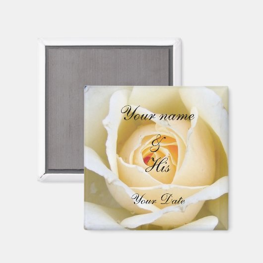 White Rose Wedding Magnet (Voorkant / Achterkant)