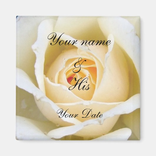 White Rose Wedding Magnet (Voorkant)