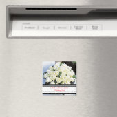 White Rose Wedding Magnet Favor Sjabloon (Insitu (Vaatwasser))