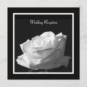 White Rose Wedding Reception only Invitation Kaart