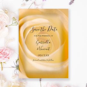 White Rose Wedding Save the Date Announding Kaart