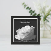 White Rose Wedding Save the Date Uitnodigen (Staand voorkant)