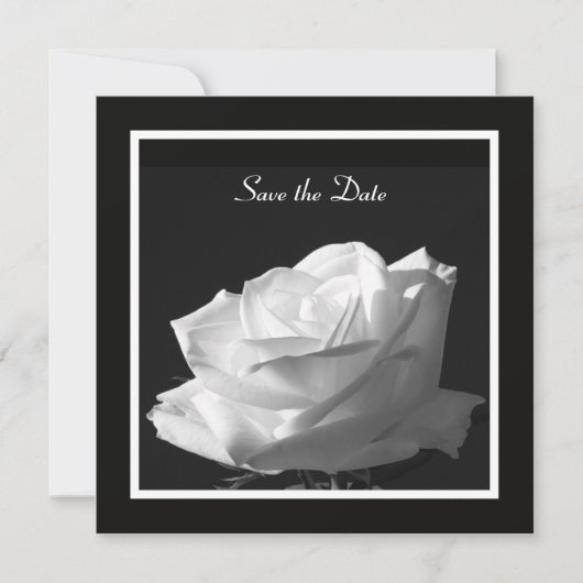 White Rose Wedding Save the Date Uitnodigen (Voorkant)