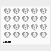 White Rose Wedding Seals, Monogram Stickers (Vel)