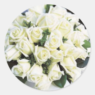 White Rose Wedding Stickers