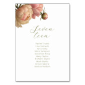 White | Rose Wedding Table Number Seating Card Kaart (Voorkant)